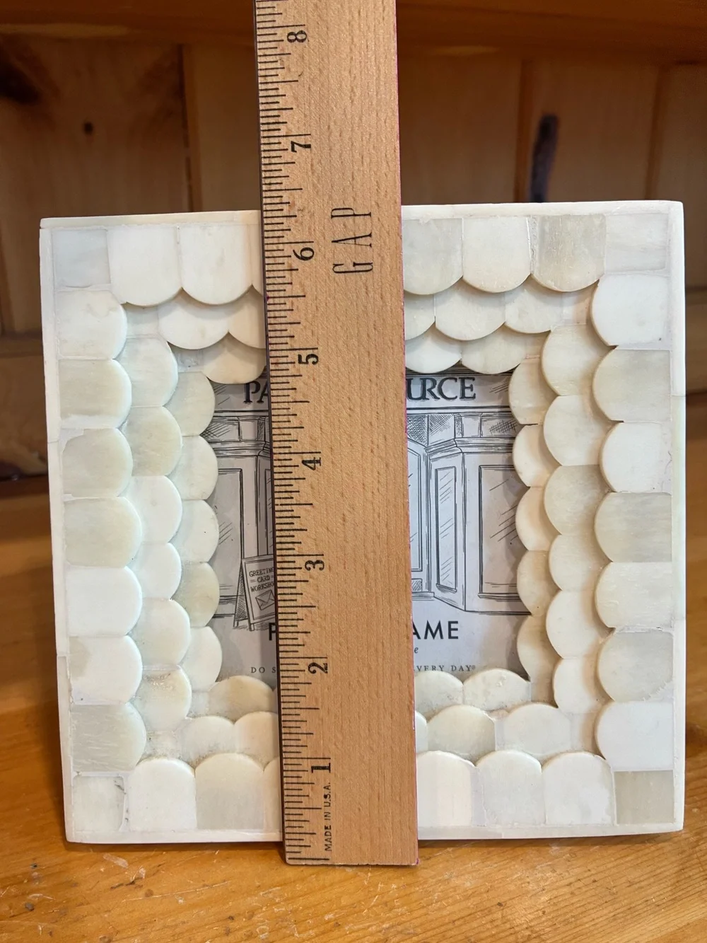 Paper Source Bone Inlaid  Scalloped Picture Frame 4x4 NWT